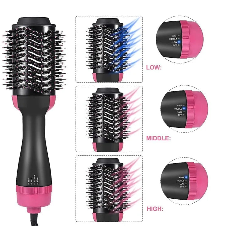 4-in-1 Blow Hair Dryer - Volumizer Brush, Straightening & Curl