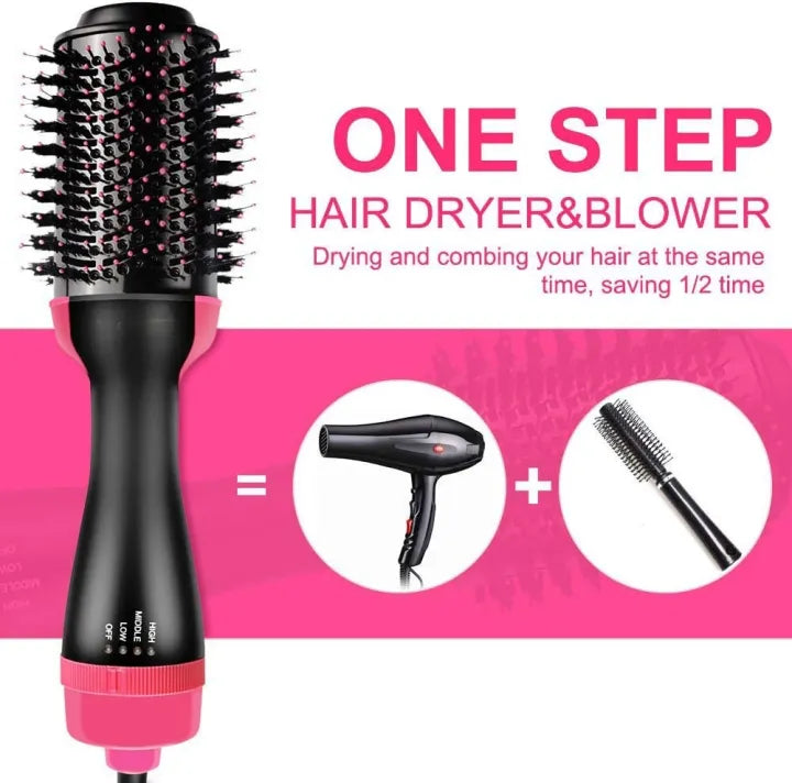 4-in-1 Blow Hair Dryer - Volumizer Brush, Straightening & Curl